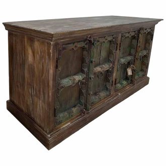 Wanderlust Deco Aparador de madera artesanal marr&oacute;n 191x44x90h