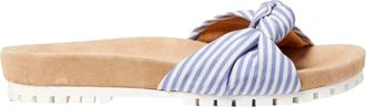 Jack Rogers Phoebe Knotted Comfort Slide White / Blue Stripe 124211SA08-468 Womens