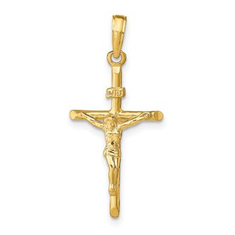 Diamond2Deal 10k Yellow Gold Stick Style Crucifix Pendant