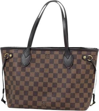 Louis Vuitton Pre-owned Damier Canvas Tote Bag - Dames - Vintage Shopper - Bruin - ONE Size - Leer - Vintage