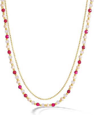 Dower & Hall Pink Blossom Orissa Necklace