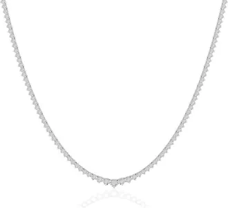 Grown Brilliance 2 Carat Graduated Lab Grown Diamond Riviera Tennis Necklace. 18 Inches