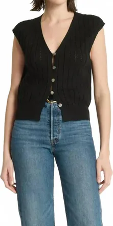 Nation Ltd Morganna Sweater Vest In Jet Black
