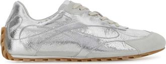 Bottega Veneta Silver Leather Orbit Flash Sneakers