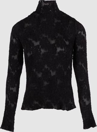 Ganni Top Pleated Fil Black