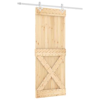 vidaXL Puerta Corredera Natural Y Blanco 80 X 210 Cm Vidaxl