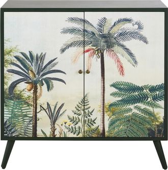 Maisons du monde Aparador con 2 puertas con estampado vegetal multicolor