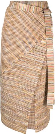 SIMKHAI Paris space-dye knitted skirt - women - Nylon/Cotton/Spandex/Elastane - M - Orange