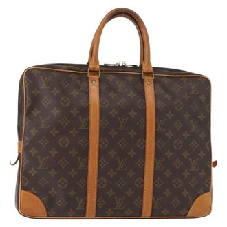 Louis Vuitton Porte-Documents Voyage Briefcase Monogram Canvas Multicolour Canvas Briefcase Bag (Pre-Owned)