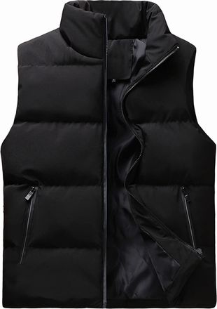 Generic Mens Padded Gilet Lightweight Puffer Body Warmer with Zipper Winter Warm Sleeveless Jacket Down Coat Outwear Bodywarmer Puffer Vests with Pockets