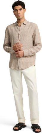 Onia Linen Cotton Stretch Cuff Pant in Egret at Nordstrom, Size Large
