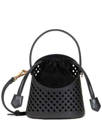Etro small Saturno grid cut-out crossbody bag - Black