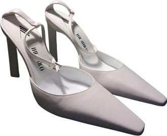 The Attico White Leather Amber Sandals Size 39.5