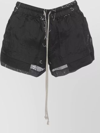 Rick Owens womens viscose shorts graphic print pockets