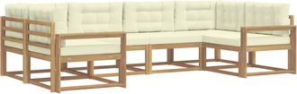 vidaXL Conjunto De Sof&aacute;s De Exterior 6 Uds. Blanco Y Crema Vidaxl