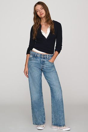 Pilcro Celeste Boyfriend Uncuffed Mid-Rise Relaxed Jeans