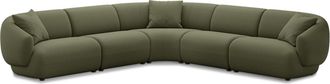Castlery Auburn Extended L-Shape Sectional Sofa Customized, Moss Performance Fleece, Spill Resistant, Modular for Sofas, Castlery