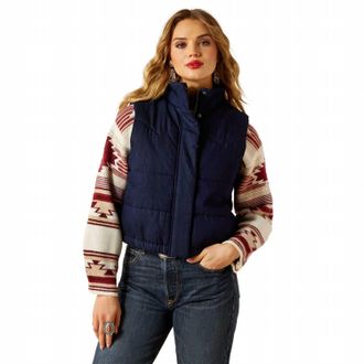 Ariat Western Swirls Vest In Denim