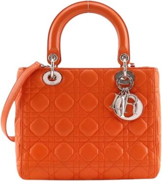 Dior Pre-owned Lady Dior Calf Handbag - Dames - Vintage Handtas - Oranje - ONE Size - Vintage