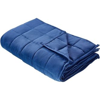 Beliani Beliani - Rectangular Weighted Blanket 7kg 15.43lb 120 x 180 cm Quilted Polyester Fabric Cover Glass Beads Filling Navy Blue Nereid