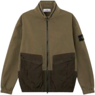 Stone Island Overshirt Panama con zip - - Jackets - Uomo - Verde - M