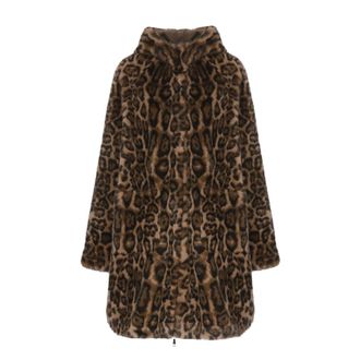 Betta Corradi Jassen, Dames, Bruin, M, Polyester, Faux Fur Reversible Coat
