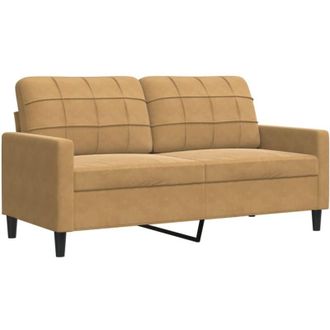 vidaXL Sofá de 2 plazas terciopelo marrón 140 cm Vidaxl