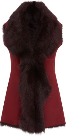 Infinity Leather Female Burgundy Toscana Sheepskin Long Gilet-Sorocaba