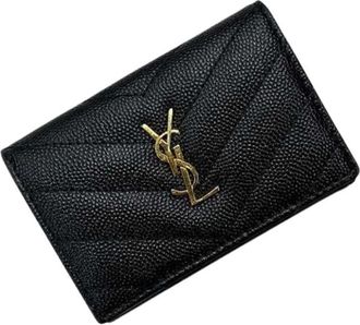 Saint Laurent Pre-owned Wallets, female, Black, Size: ONE SIZE Pre-owned Vintage Wallet (tri-fold)