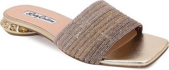 Lady Couture Multi Rhinestone Color Straps Slide With Multi Jewel Heel in Gold Multi at Nordstrom, Size 11
