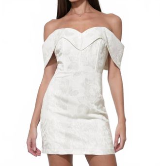 Adelyn Rae Alice Off Shoulder Jacquard Mini Dress In White