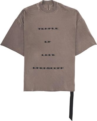 Rick Owens Tommy T Oversized Cotton Asymmetrical T-Shirt