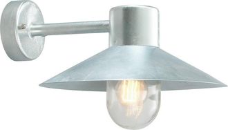 Netlighting Lund 1 Light Outdoor Fisherman Dome Wall Lantern Light Galvanised IP55 E27