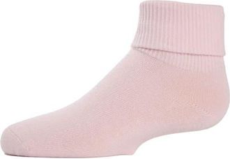 MeMoi Ribbed Triple-Roll-Cuff Ankle Sock in Soft Pink at Nordstrom, Size 6-12M