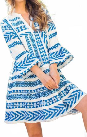 THML Clothing Devoted To You Embroidered Dress In Blue