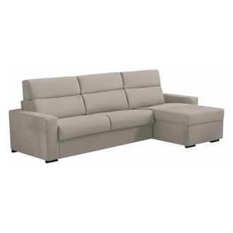 Dmora Sof&aacute; Fijo Con Chaise Longue Vigonovo, Desenfundable, Reversible, Hecho En Italia, Hidr&oacute;fugo, Multiposici&oacute;n, 280x160 Cm Gris Taupe Taupe