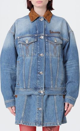 Versace Giacca di jeans con logo Versace