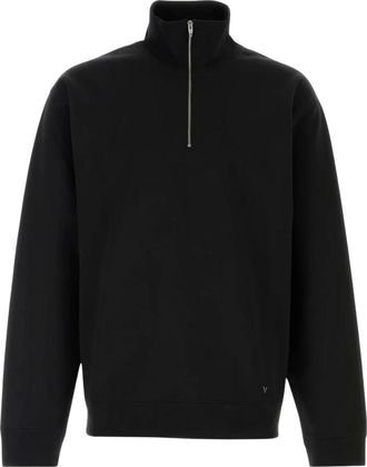 Valentino Half-zip sweatshirt van katoenmix - Heren - Sweatshirts & Hoodies - Zwart - Maat: M Katoen