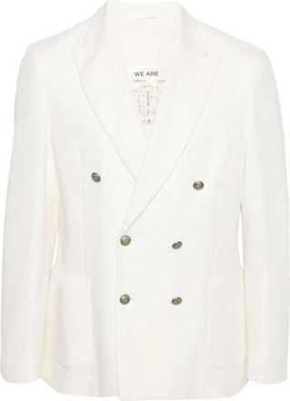 Circolo 1901 Double-breasted Jacket - Heren - Blazers - Wit - L - Katoen - Jassen