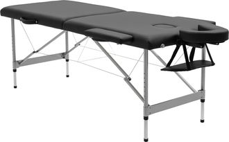 OEM Camilla De Masaje Plegable Con Altura Ajustable En 7 Posiciones Reposacabezas Y Apoyabrazos 185x70x58-82 Cm Negro