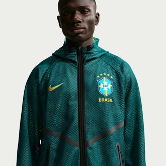 Nike Brazil Nike Mens Dri-FIT Soccer Anthem Jacket in Green | IH1757-369
