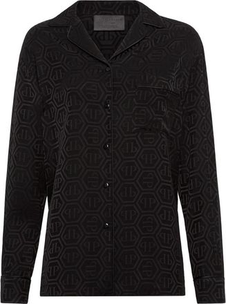 Philipp Plein Shirt Monogram - Dames - Overhemden - Zwart - M - Overhemden