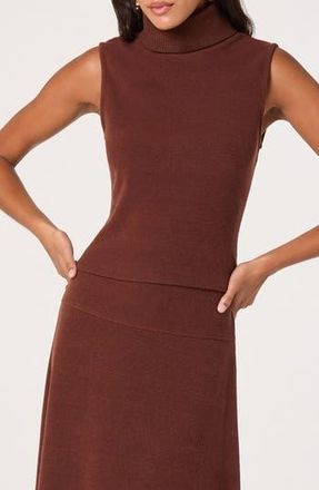 ASTR the Label Sleeveless Turtleneck Sweater in Dark Rust at Nordstrom Rack, Size X-Large