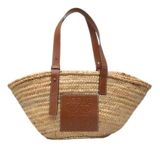 Loewe Pre-owned Raffia Tote Bag - Dames - Vintage Shopper - Beige - ONE Size - Leer - Vintage