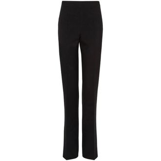 Ferragamo Pantaloni Sartoriali in Lana a Vita Alta - - Trousers - Donna - Nero - M