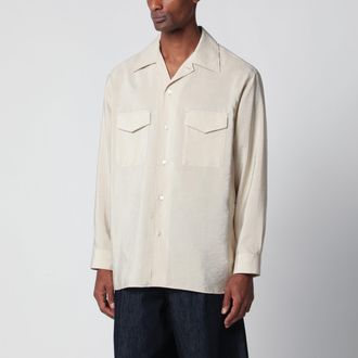 Christophe Lemaire Light beige smooth silk-blend shirt