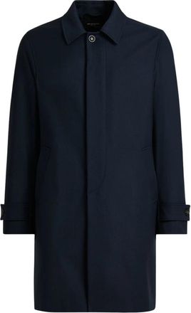 Kiton Wol Kasjmier Overjas - Heren - Trenchcoats - Blauw - 3XL - Wol - Jassen