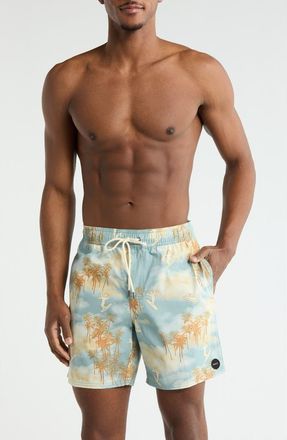 Rvca Mens Perry Swim Trunks in Sky Blue at Nordstrom Rack, Size Medium