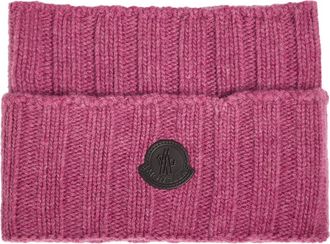 Moncler Logo-appliquéd Wool and Cashmere-blend Collar - Dark Pink - One Size