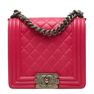 Chanel Pre-owned Vintage Schoudertas - Dames - Pre-owned - Roze - Maat: ONE Size Leer